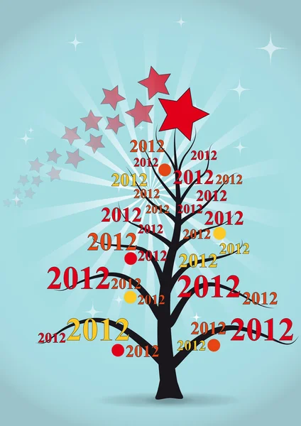 stock vector 2012 xmas tree