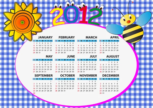 stock vector 2012 bee calendar