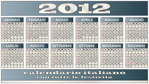 Calendarul 2012 — Vector de stoc