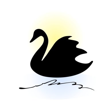 Swan silhouette clipart