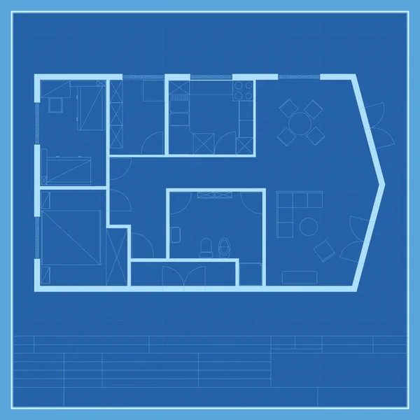 家の計画、青写真ベクトル — ストックベクタ