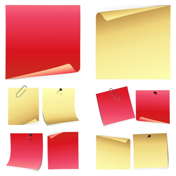 Set di carta nota colorata — Vettoriale Stock