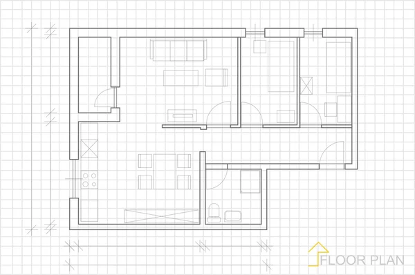 房子的计划蓝图矢量 — 图库矢量图片