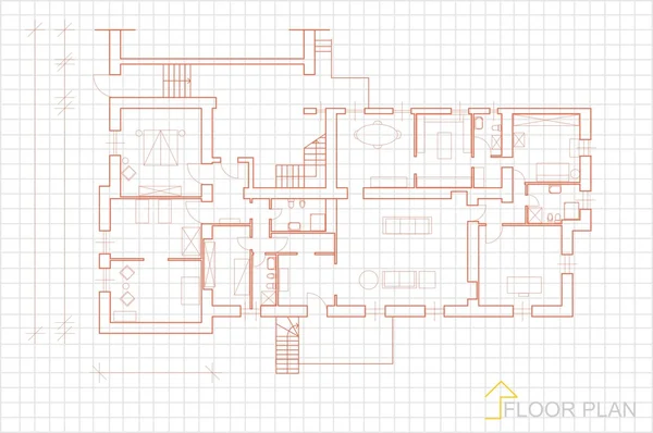 Plano de la casa vector plano — Archivo Imágenes Vectoriales