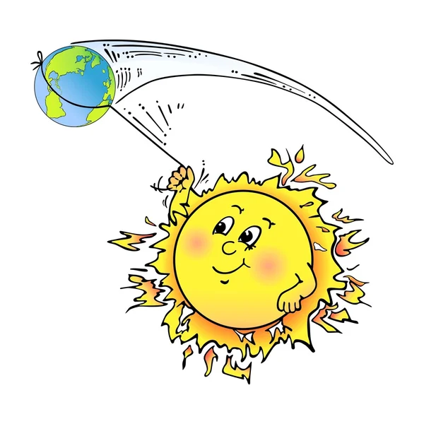 Γη και τον ήλιο — Διανυσματικό Αρχείο