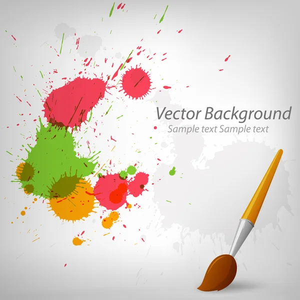 Colorful paint background with paintbrush — Stock Vector