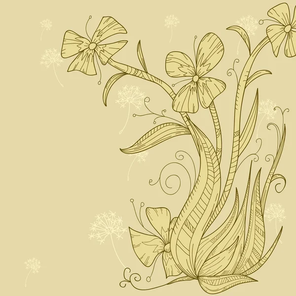 Abstraktní květinové pozadí ruční kreslení — Stockový vektor