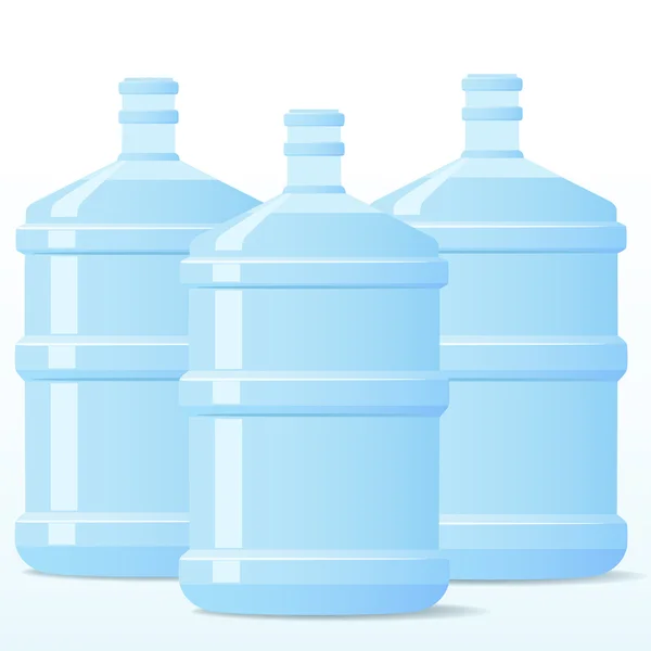 Drie flessen water — Stockvector