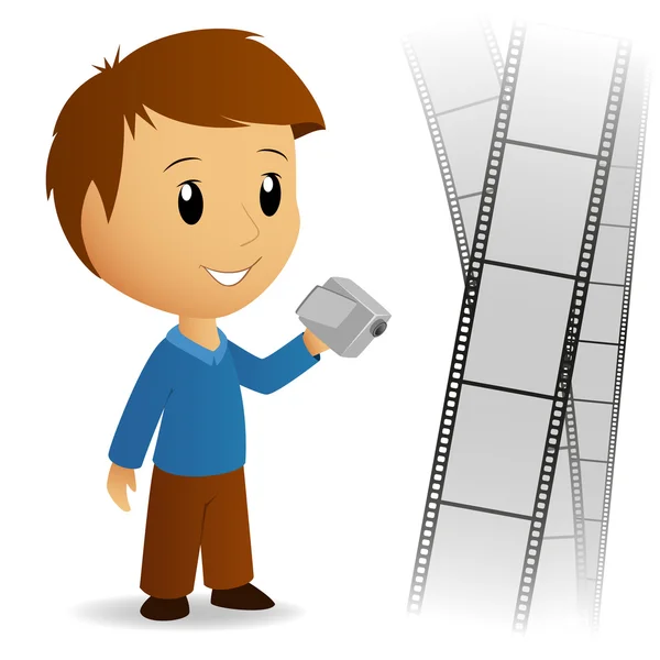 Videokameramänner mit Filmhintergrund — Stockvektor