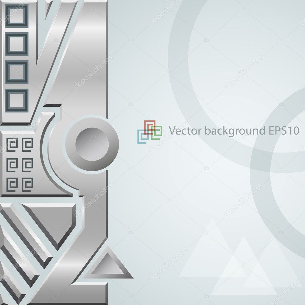 Vector EPS10 techno background with metal ornament
