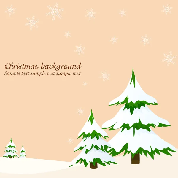 Landscape with fir trees greeting card Vector Graphics