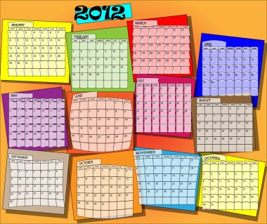 Calender of year 2012 clipart