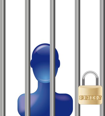 Blue person in prison