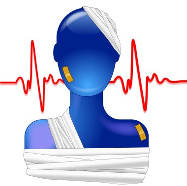 Blue person injured clipart