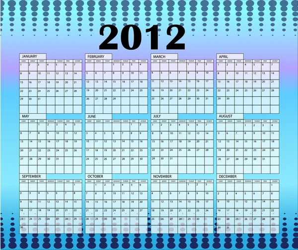 2012 yılı takvimi — Stok Vektör