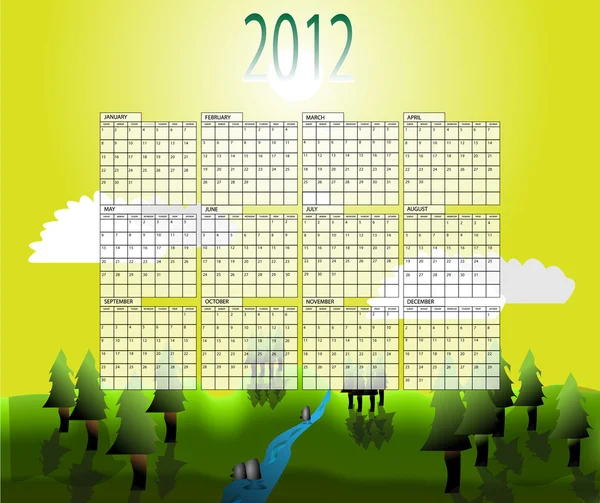 Calandre de l'année 2012 — Image vectorielle