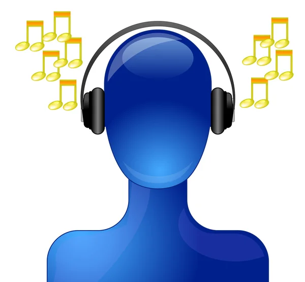 Person listening to music — Stock Vector