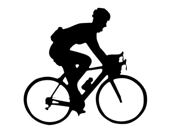 Corredor de bicicleta aislado en blanco — Archivo Imágenes Vectoriales