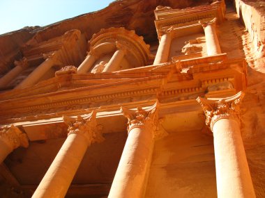 Famous temple in Petra clipart