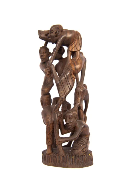 Africké socha izolovaných na bílém pozadí — Stock fotografie