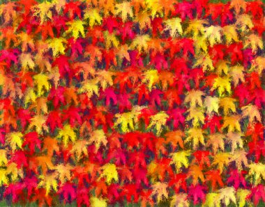 Autumn leaves painting clipart