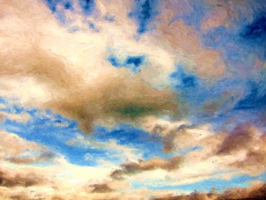 Impressionist sky painting clipart