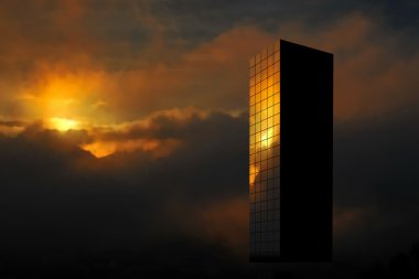 Sunrise skyscraper clipart