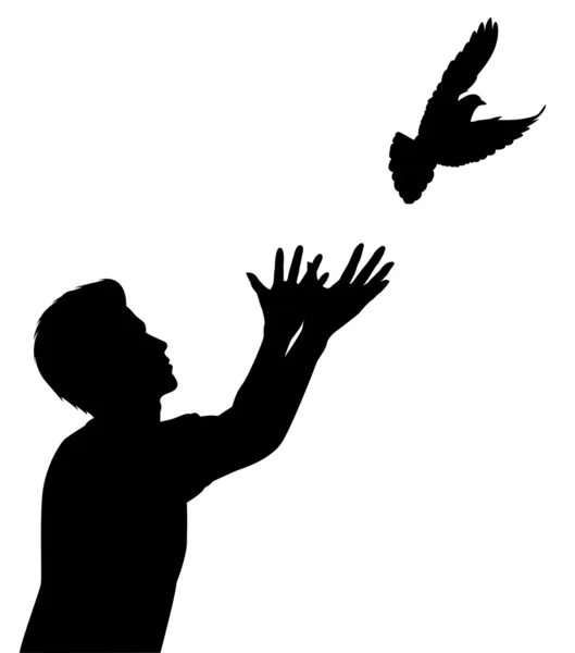 Liberación de paloma — Vector de stock