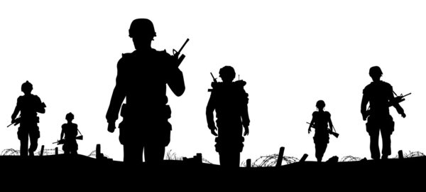 Troops foreground Stock Vector