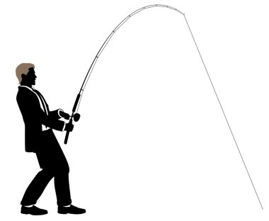 Fishing for business clipart