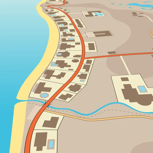 Кутові beachfront — стоковий вектор