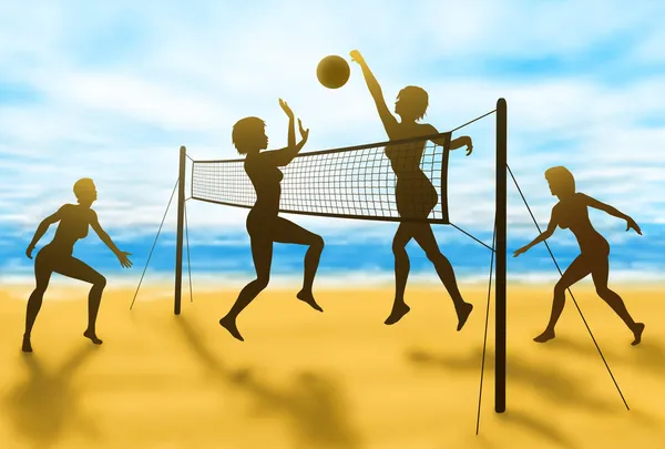 Volleyball féminin — Image vectorielle