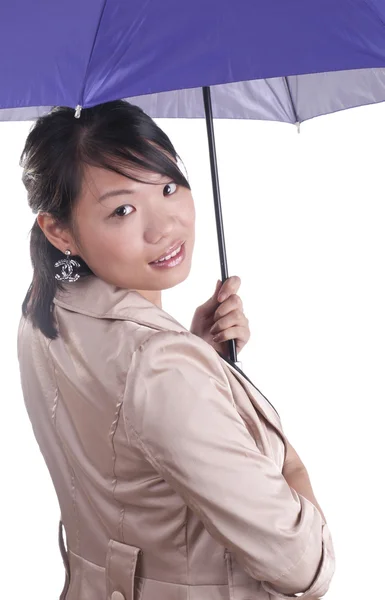 stock image Stylish woman holding umbrella