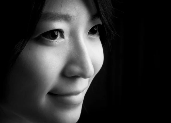 Schöne Augen asiatischer Frauen, die lächeln — Stockfoto