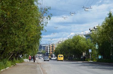 Vorkuta. Lenina street. clipart