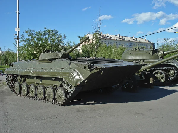 Russian Bmp-1. BMP-1. The Russian tank on the square — Stock Photo, Image
