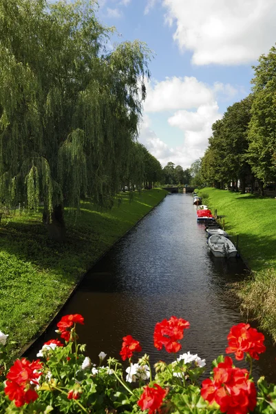 Canal in Friedrichstadt — Stock Photo, Image