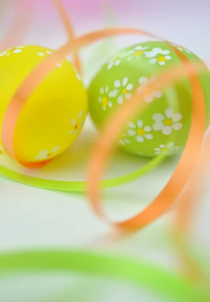 Easter Eggs and Ribbons — Stock Photo, Image