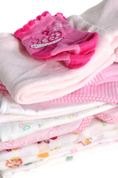 Vêtements bébé rose — Photo