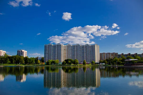 stock image Building on the bank of lake