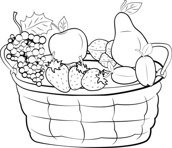 Cesta de frutas — Vector de stock