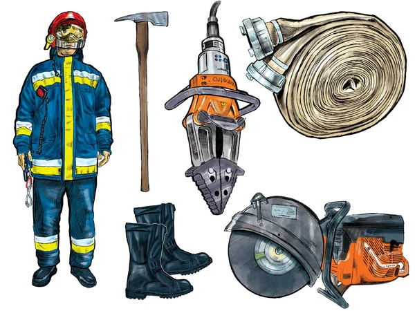 Brandman utrustning — Stockfoto