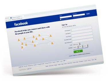 Facebook.com home page clipart