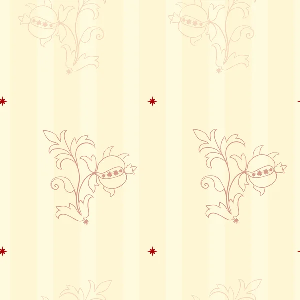 Безшовний вікторіанський стиль шпалери фон зі смугами і рослиною — стоковий вектор