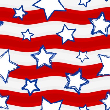 Fourth of July Stars and Stripes Seamless Background clipart