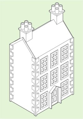 Isometric Dolls House Drawing clipart