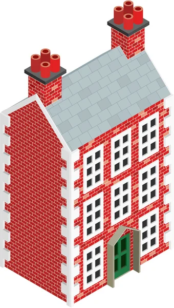 Isometric Dolls House Drawing with solid fill — Stock Vector