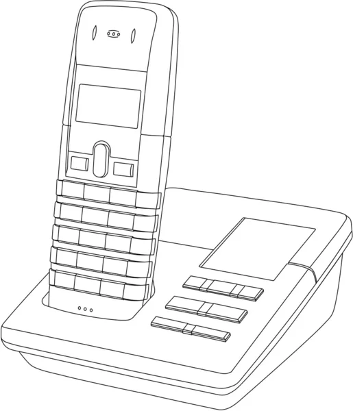 Telefonní linka kresba — Stockový vektor