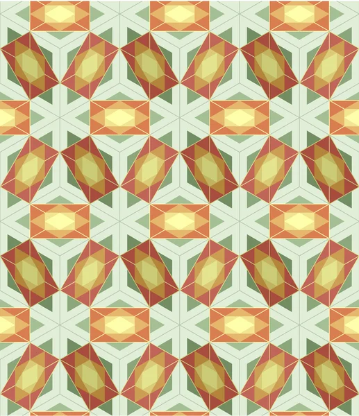 Nahtlose Hintergrundfliese mit geometrischem 3D-Muster. — Stockvektor