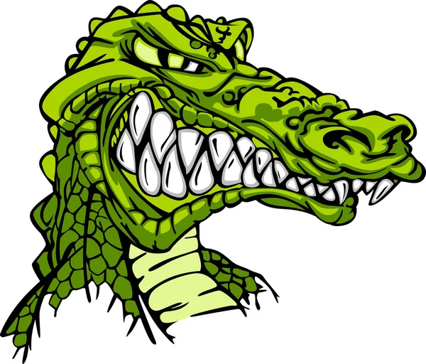 Krokodýlí maskot vektor kreslené — Stockový vektor